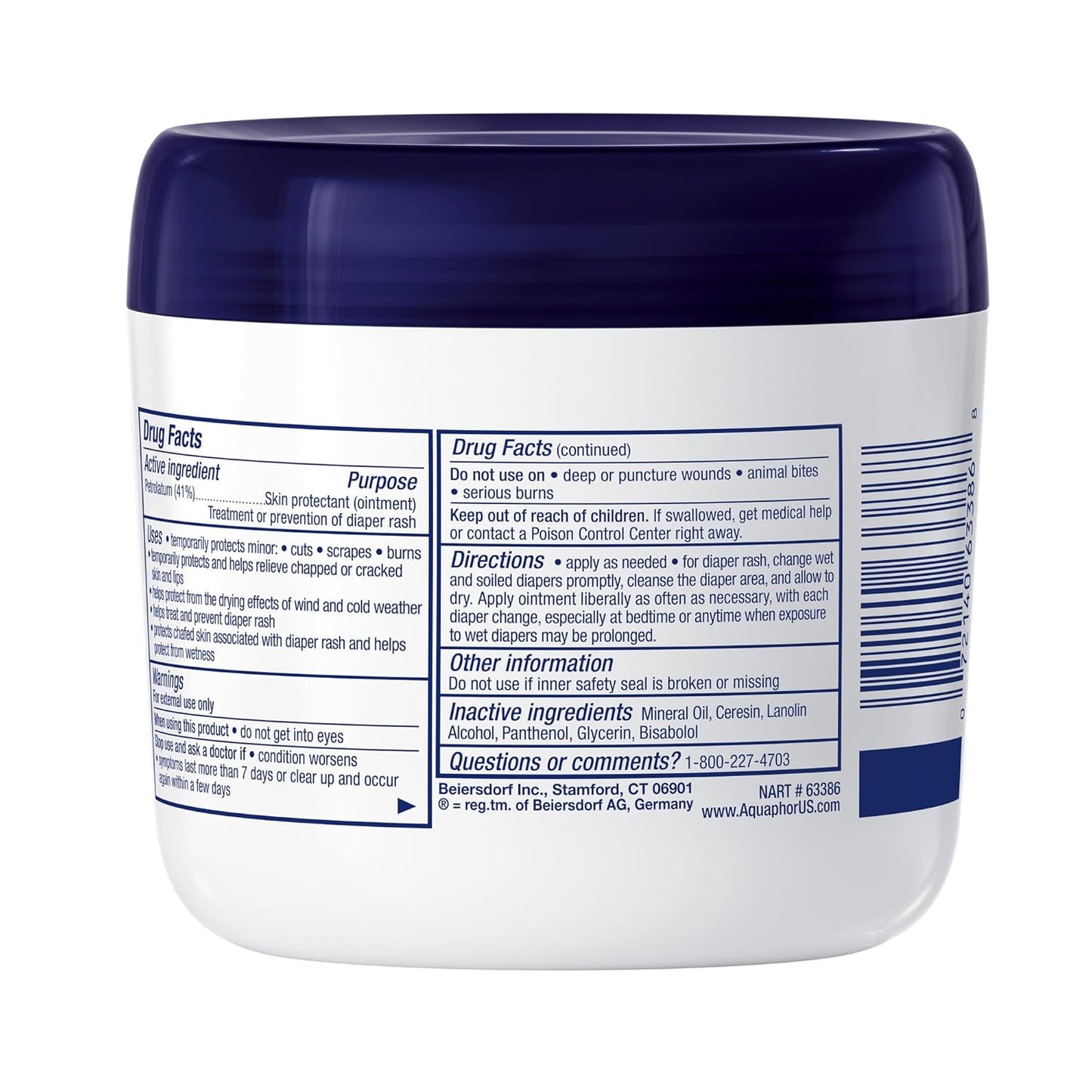 Aquaphor Baby Healing Ointment Advanced Therapy Skin Protectant for Chapped or Dry Skin, Drool Rash and Diaper Rash Ointment, 14 Oz Jar