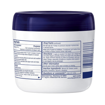 Aquaphor Baby Healing Ointment Advanced Therapy Skin Protectant for Chapped or Dry Skin, Drool Rash and Diaper Rash Ointment, 14 Oz Jar