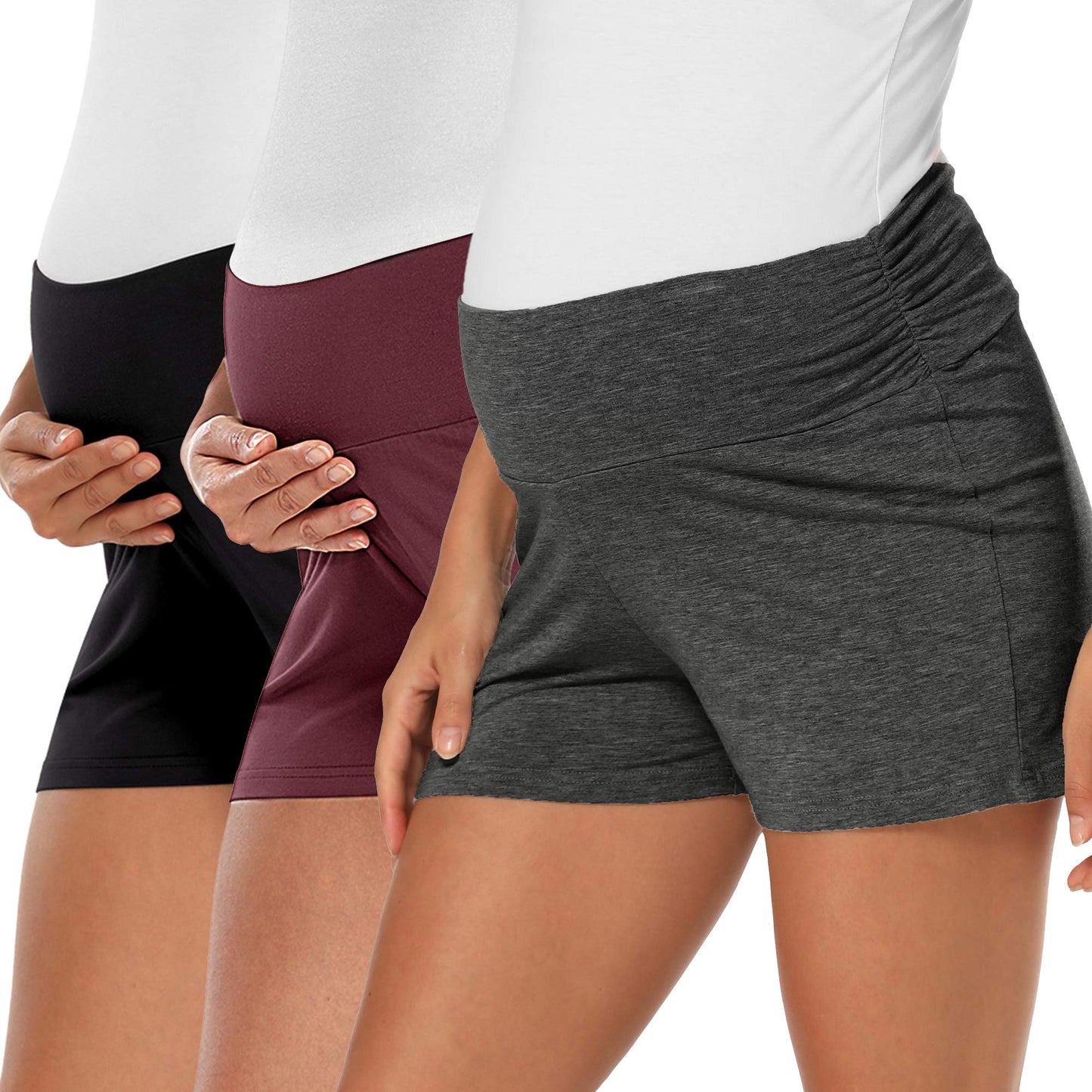 fitglam Women's Maternity Shorts Lounge Sleep Pajama Workout Comfy Stretchy Pregnancy Shorts
