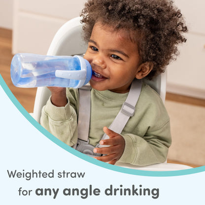 NUK Learner Straw Cup 10oz - Toddler Cup with Soft Straw for Easy Drinking Suitable for Ages 8 Months and Up
