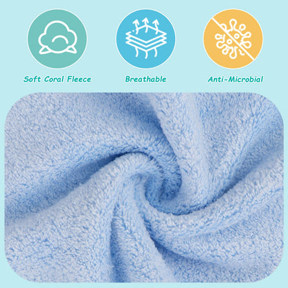 HOMEXCEL Baby Washcloths 24 Pack-Microfiber Coral Fleece Baby Bath Face Towel 7 x 9 Inch Extra Absorbent and Soft Burp Cloth and Wash Cloths for Newborn-Infants and Toddlers-Gentle On Sensitive Skin