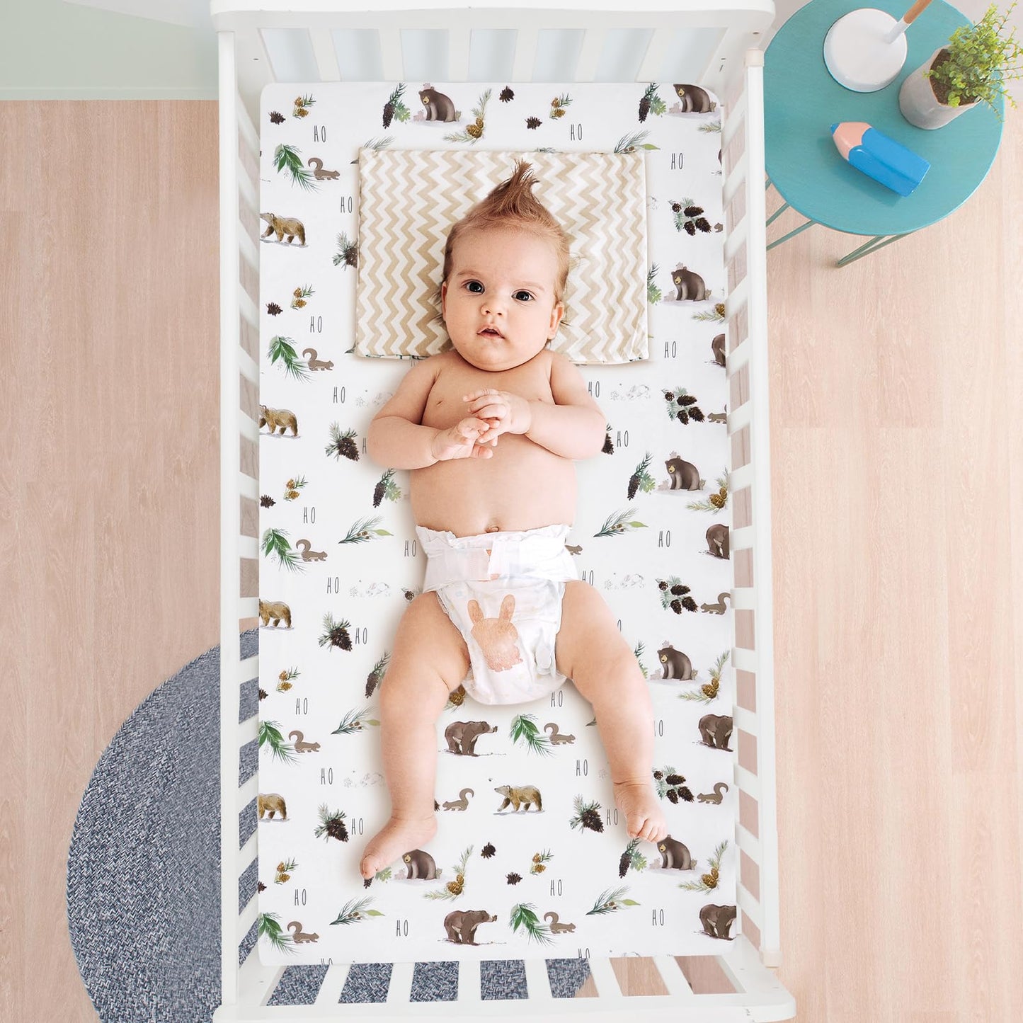 david's kids 3 Pack Fitted Crib Sheets, Ultra Soft Breathable Comfortable Baby Sheet Set for Boys Girls Neutral, 28x52 Inch Fits Standard Crib and Toddler Mattresses, Dinosaur