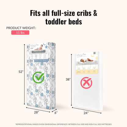 Dream On Me Twilight 5” 88 Coil Inner Spring Crib & Toddler Mattress – Brown Cloud, Greenguard Gold & BSA Certified, Waterproof & Stain-Resistant Cover, Fits Standard Full-Size Cribs & Toddler Beds