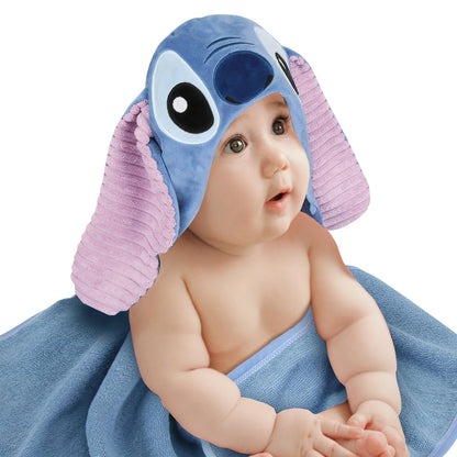 Lambs & Ivy Disney Baby Minnie Mouse Pink Cotton Hooded Baby Bath Towel
