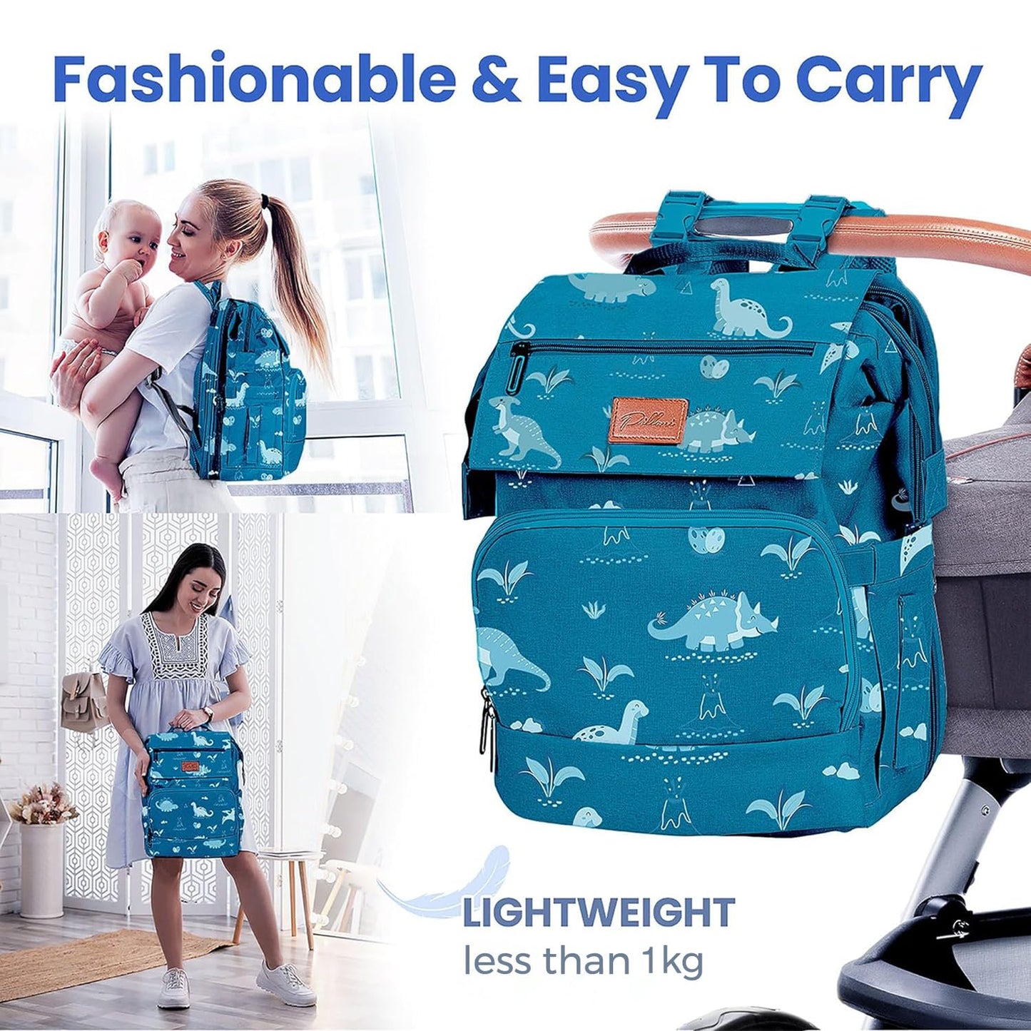 PILLANI Baby Diaper Bag Backpack - Baby Bag for Girls & Boys, Large Waterproof Toddler Diaper Backpack - Baby Shower Gifts & Registry Must Haves - Travel Diaper Bags with Changing Pad - Newborn Stuff