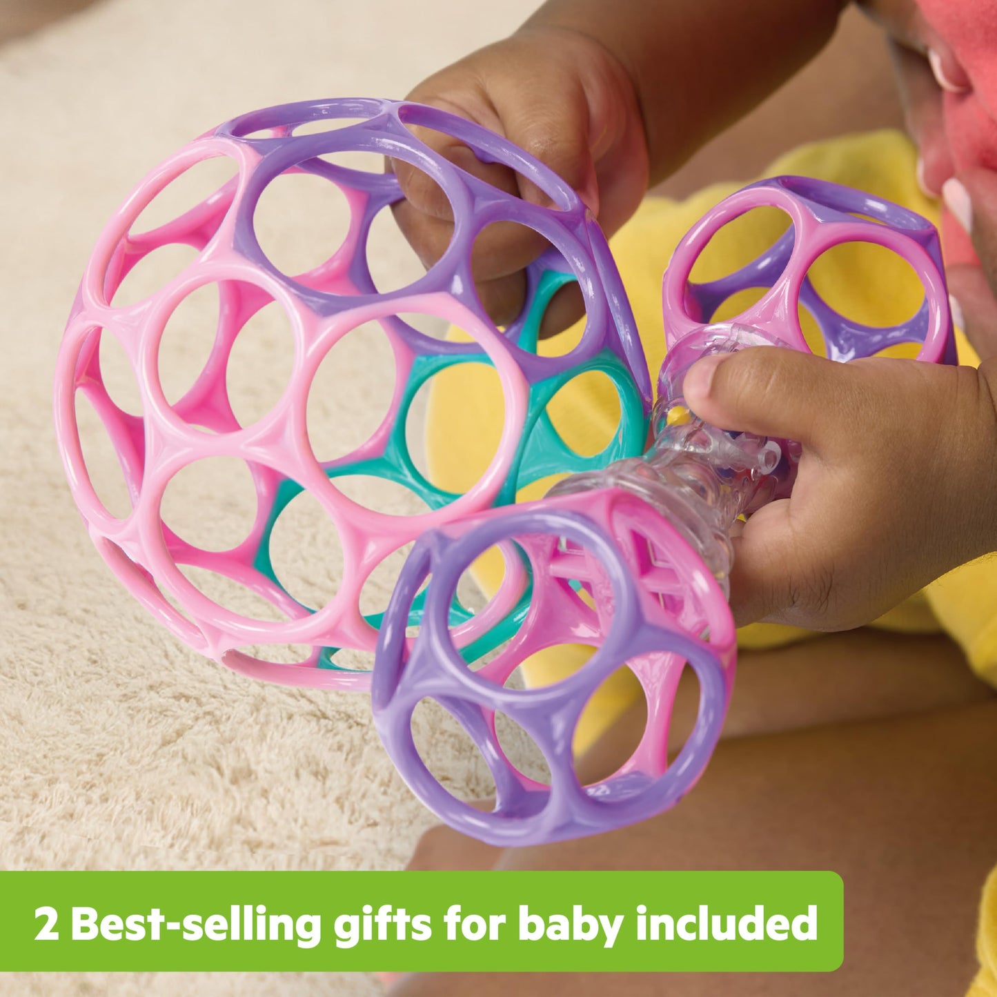 Bright Starts Oball Shaker Rattle Toy, Ages Newborn Plus