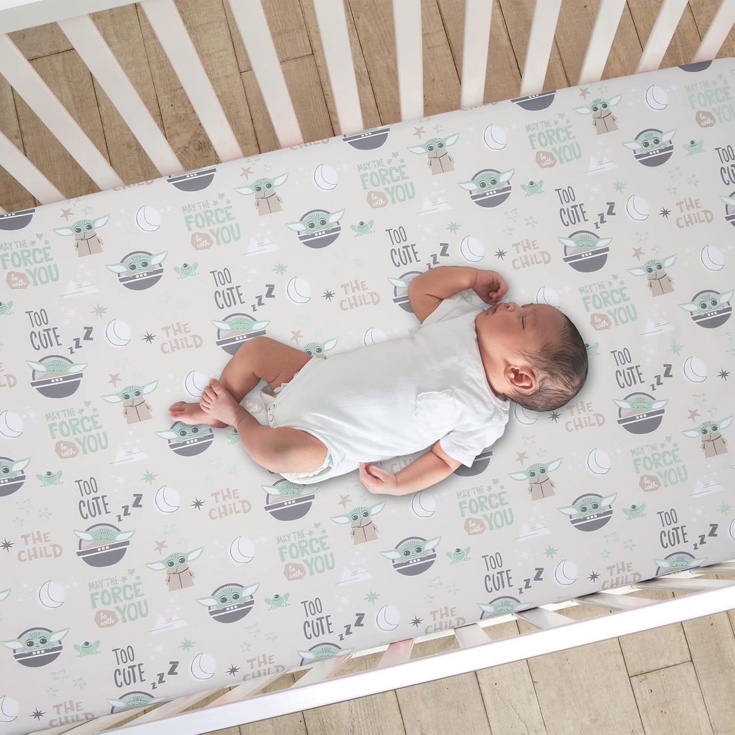 Lambs & Ivy Disney Baby Forever Mickey Mouse White Fitted Crib Sheet