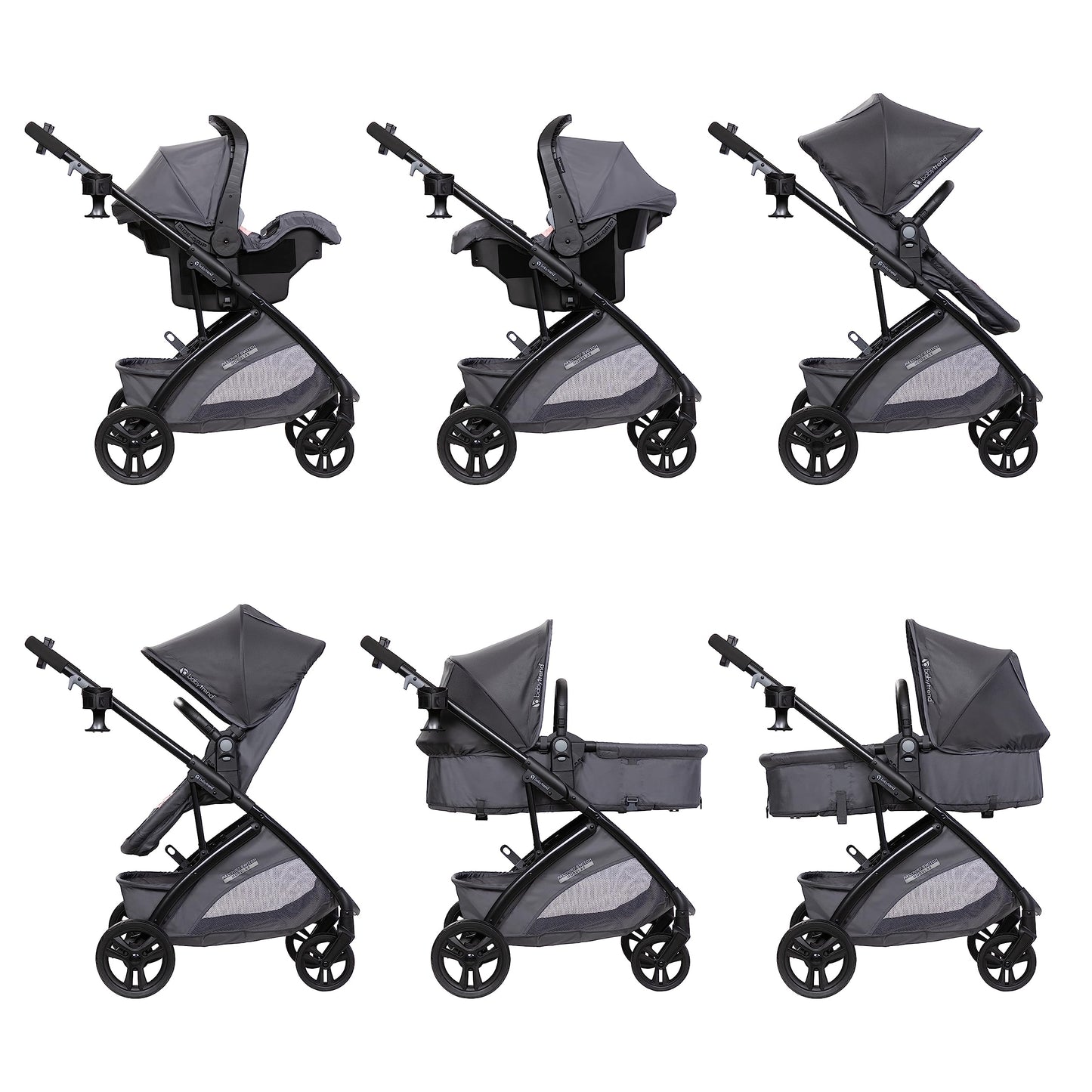 Baby Trend Passport® Switch 6-in-1 Modular Stroller Travel System with EZ-Lift™ Plus Infant Car Seat, Dash Black