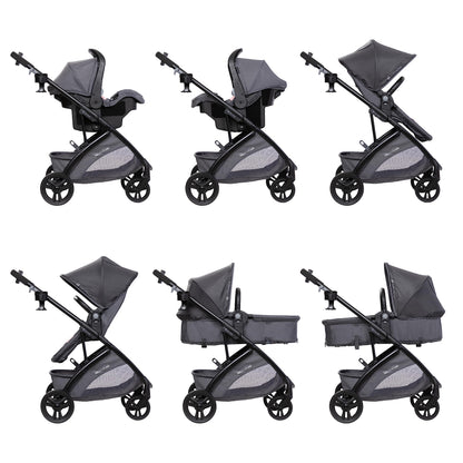 Baby Trend Passport® Switch 6-in-1 Modular Stroller Travel System with EZ-Lift™ Plus Infant Car Seat, Dash Black