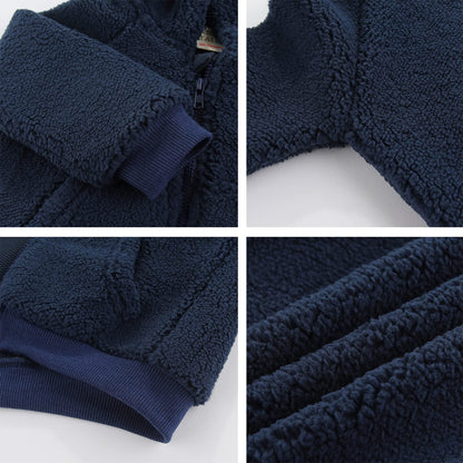 Newborn Infant Baby Boys Girls Cartoon Fleece Hooded Jacket Coat with Ears Warm Todder Kids Outwear Coat Zipper Up 0-6Y