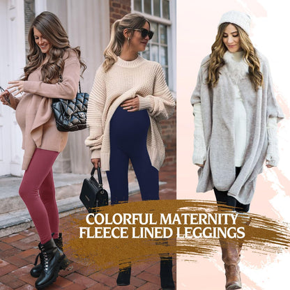 4 Pack Women’s Maternity Leggings with Pockets Over The Belly Butt Lift - Soft Workout Pregnancy Yoga Pants