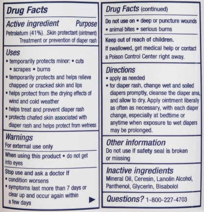 Aquaphor Baby Healing Ointment Advanced Therapy Skin Protectant for Chapped or Dry Skin, Drool Rash and Diaper Rash Ointment, 14 Oz Jar