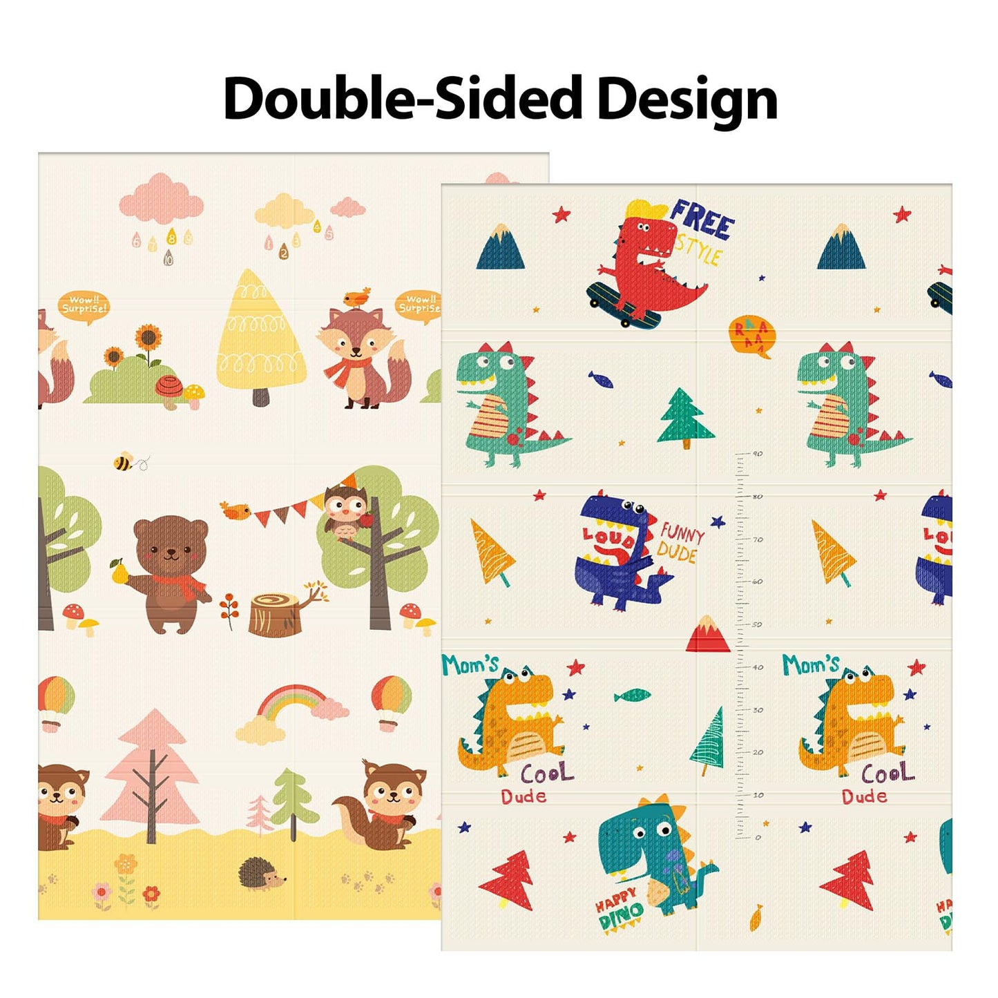 XVISHX Baby Play Mat, 50 x 50 Inch Play Mat Perfect for Use Baby Playpen, Foldable Baby Foam Playmat for Floor, Portable Waterproof Activity PlayMats for Babies, Infants and Toddlers