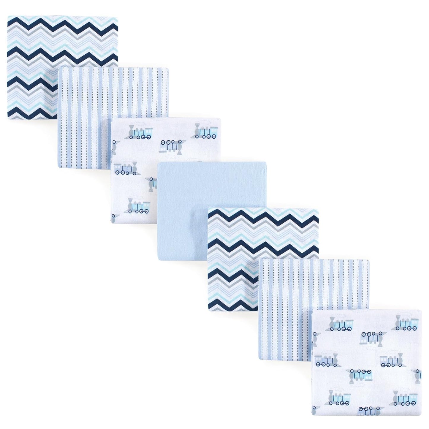 Luvable Friends Unisex Baby Cotton Flannel Receiving Blankets, Rainbow 7-Pack, One Size
