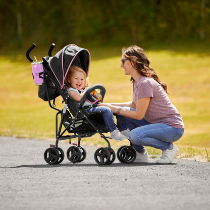 Dream On Me Vista Moonwalk Baby Stroller, Lightweight Travel Umbrella Stroller with Compact Fold, Smooth Ride Wheels, Multi-Position Recline, Spacious Storage Basket with Cup Holder, Light Gray