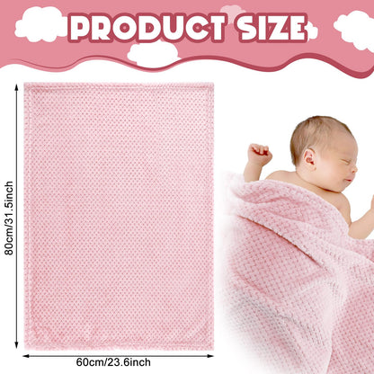 Frienda 4 Pcs Baby Fuzzy Blanket Fluffy Baby Blanket for Boys Girls Soft Warm Infant Newborn Toddler Receiving Nursery Bed Supplies, 32 x 24 Inch(Pink Color)