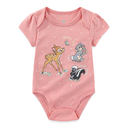 Disney Bambi Baby Girls 3 Pack Bodysuit for Newborn and Infant