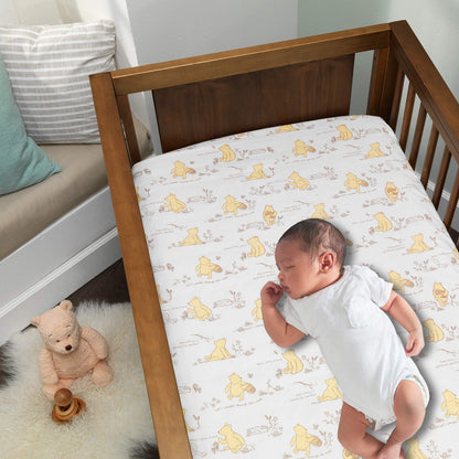 Lambs & Ivy Disney Baby Pooh Bear & Pals Cotton 3Piece Nursery Crib Bedding Set