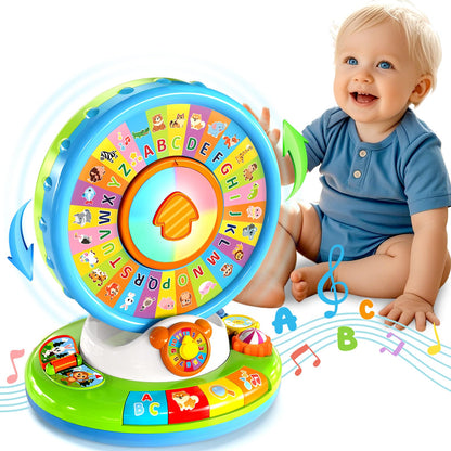 Toys for 1 2 3 Year Old Boys Girls, Spin & Sing ABC Alphabet Learning Zoo with Lights & Sounds, Musical Educational Toy for Toddler 1-3, Christmas 1st Birthday Gifts for Baby Kids Age 12-18 Months+