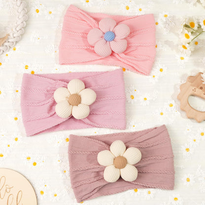 CÉLLOT 5 Pcs Baby Flower Headbands Baby Girls Nylon Headbands Soft Hairbands Hair Accessories for Newborn Infant Toddler Kids