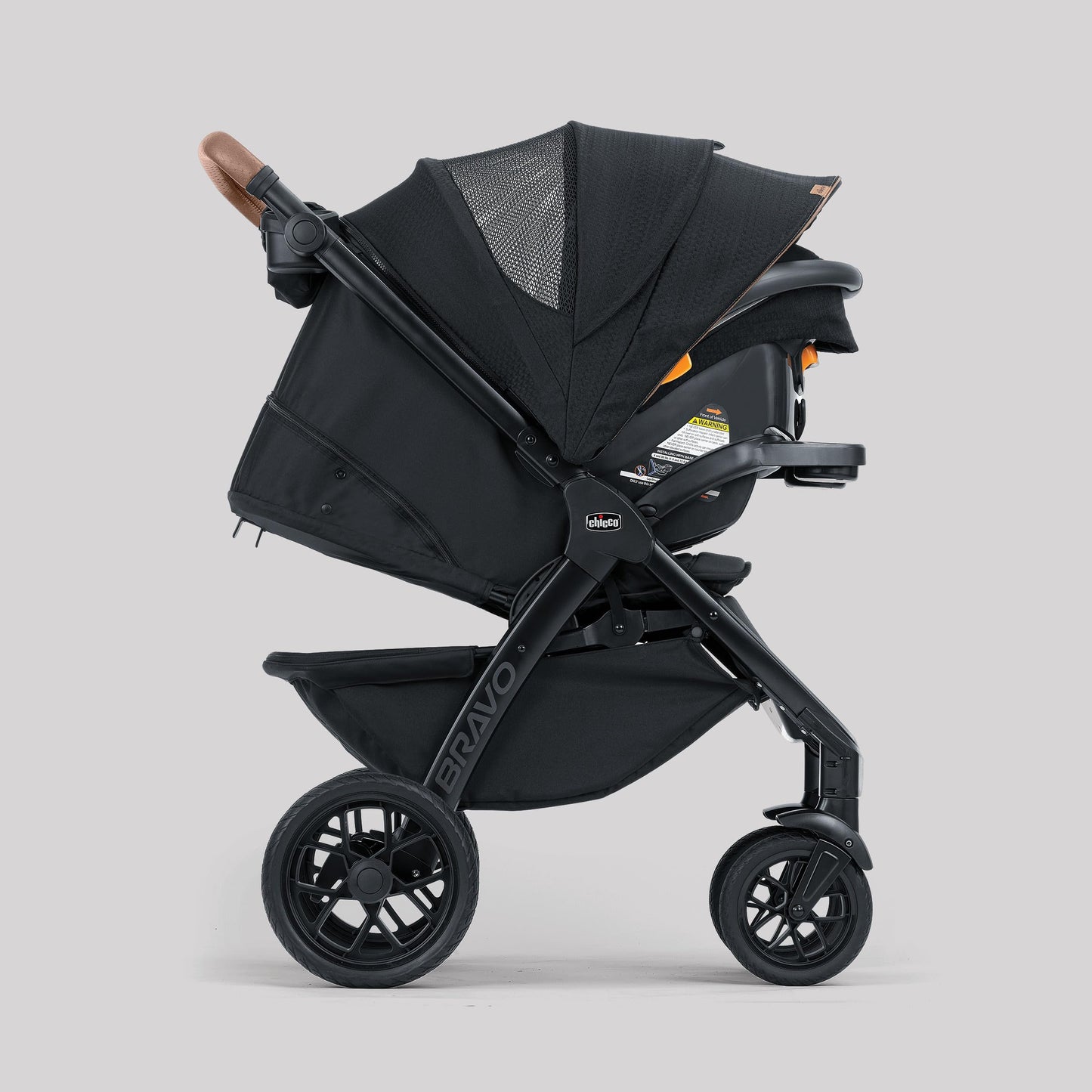 Chicco Bravo® 3-in-1 Trio Travel System, Bravo® Quick-Fold Stroller with KeyFit® 30 Infant Car Seat and Base, Car Seat and Stroller Combo | Parker