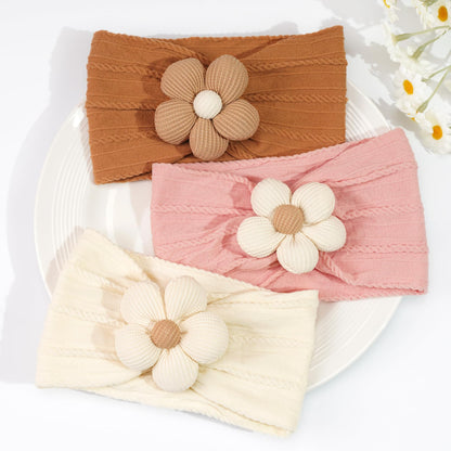 CÉLLOT 5 Pcs Baby Flower Headbands Baby Girls Nylon Headbands Soft Hairbands Hair Accessories for Newborn Infant Toddler Kids