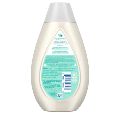 Johnson's CottonTouch Newborn Baby Body Wash & Shampoo, Gentle & Tear-Free, Made with Real Cotton, Gently Washes Away Dirt & Germs, for Sensitive Skin, Baby Essentials, 13.6 fl. oz