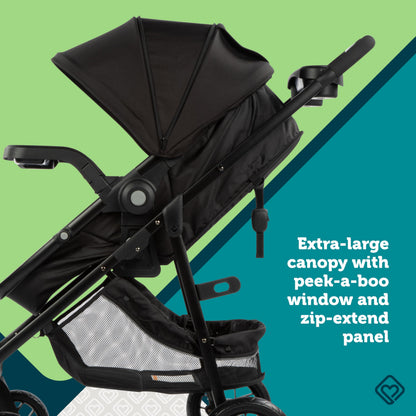 Safety 1st Grow and Go Flex 8-in-1 Travel System, Infant Car Seat Stroller Combo, Orchid Bloom