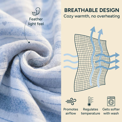 Muslin Swaddle Blankets for Newborns, 3 Pack Multipurpose 100% Organic Cotton, Ultra Soft Breathable Receiving Blanket 47 x 47 inches, Swaddle Wrap for Baby Boys & Girls