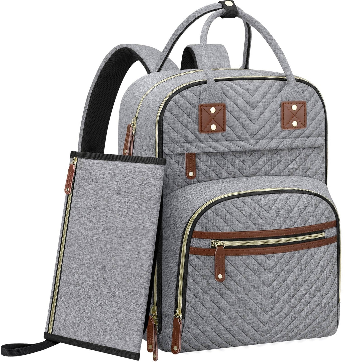 Tenot Diaper Bag Backpack for Women Large Capacity with Insulated Pockets Multifunctional Diaper Bags For Baby Girl Boy Waterproof Baby Bags For Mama Maternity Travel Bag Black