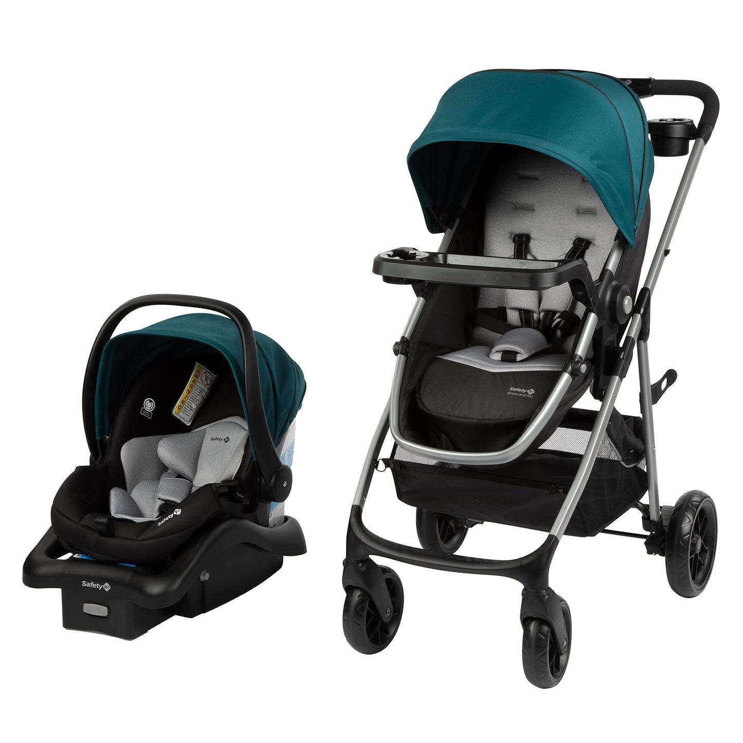 Safety 1st Grow and Go Flex 8-in-1 Travel System, Infant Car Seat Stroller Combo, Orchid Bloom