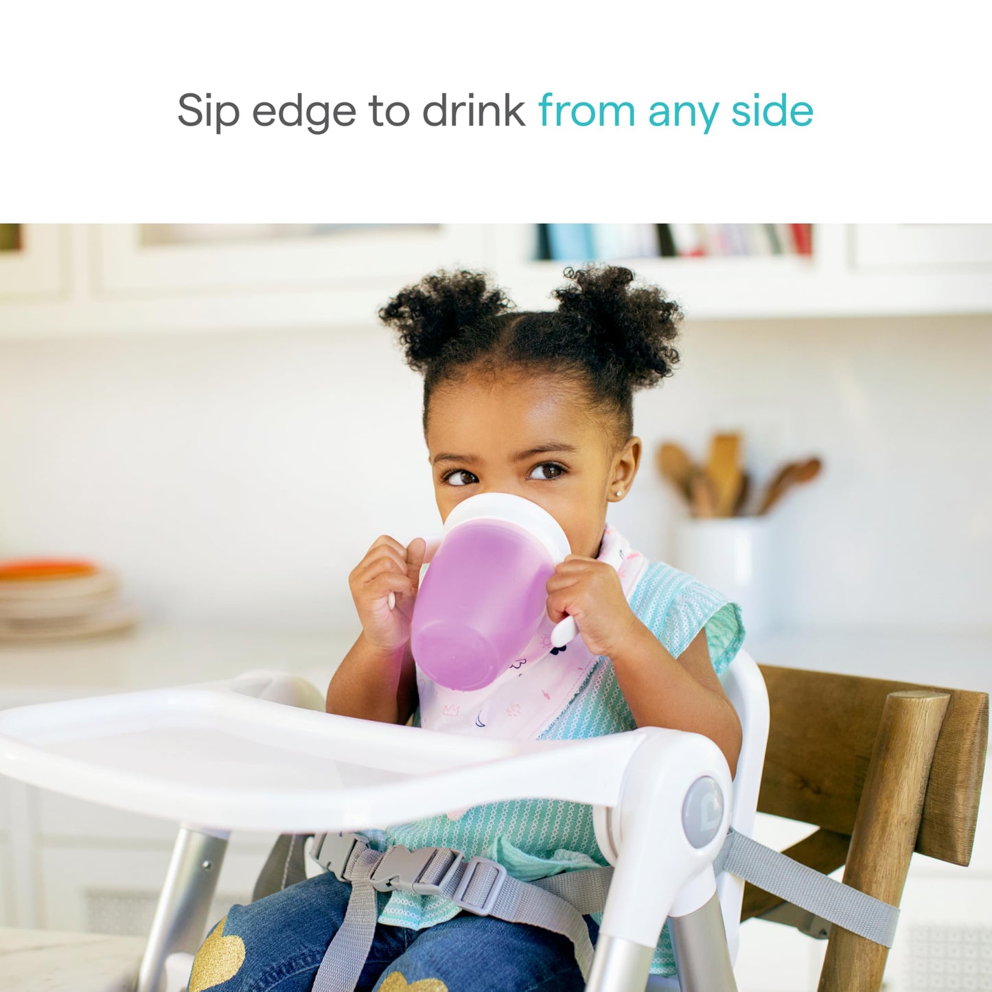 Munchkin Miracle 360 Sippy Cup for 6 Month Old, Spill Proof Baby and Toddler Cups with Transition Handles, 7 Ounce, 2 Pack, Blue/Green
