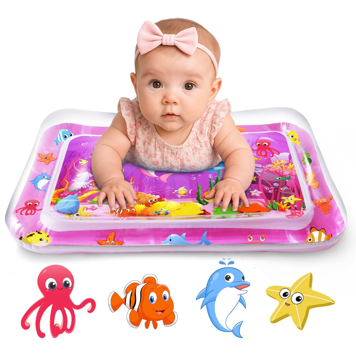 Yeeeasy Tummy Time Water Mat丨Inflatable Tummy Time Water Play Mat for Babies, Infants and Toddlers 3 to 24 Months Promote Development Toys Baby Toys essentials and Gifts