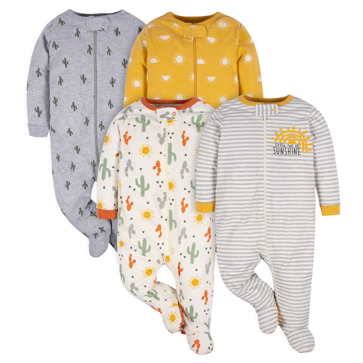 Gerber Baby-Girls 4 Pack Sleep 'N Play Footie