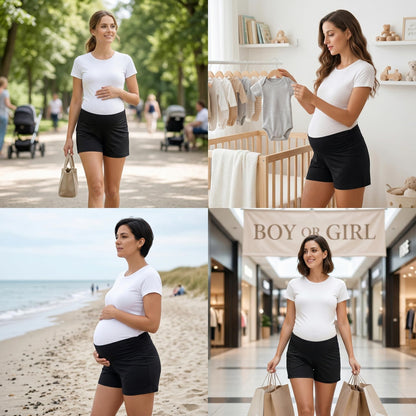 fitglam Women's Maternity Shorts Lounge Sleep Pajama Workout Comfy Stretchy Pregnancy Shorts