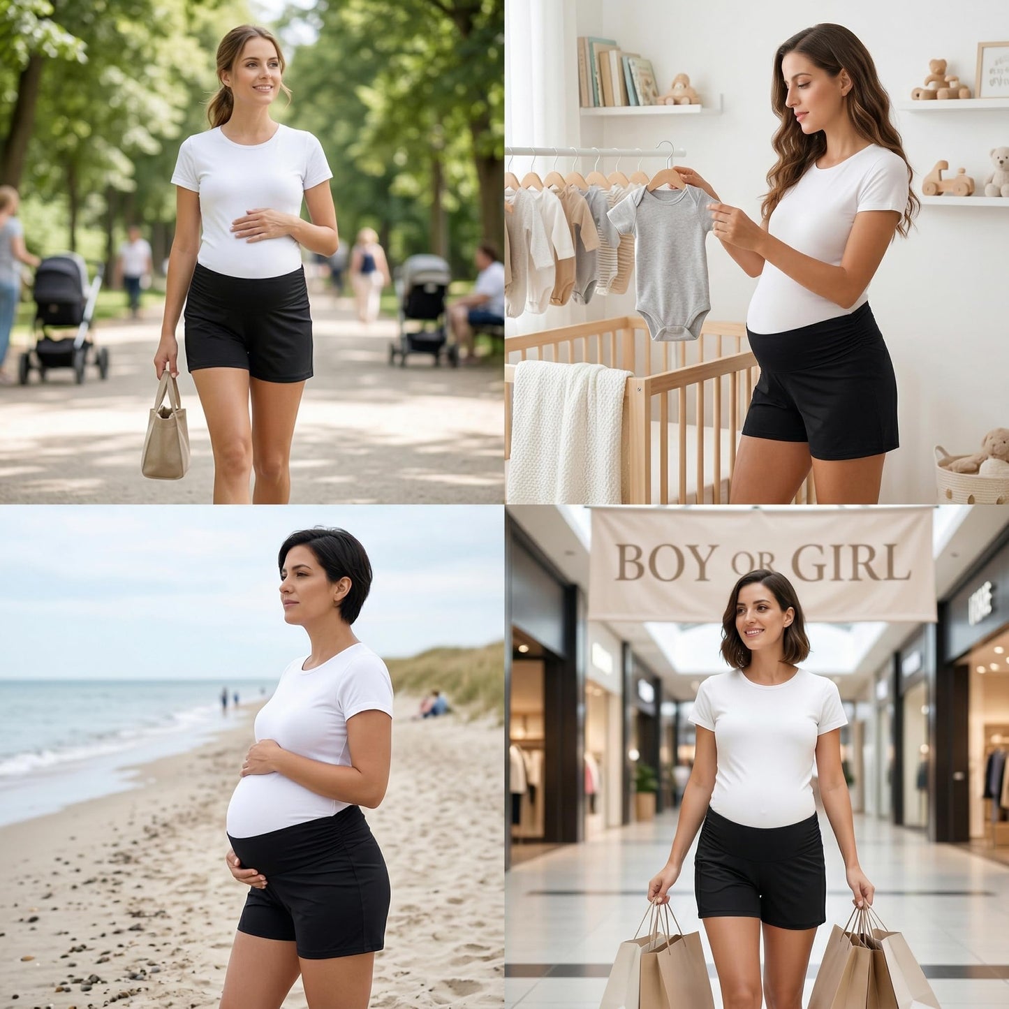 fitglam Women's Maternity Shorts Lounge Sleep Pajama Workout Comfy Stretchy Pregnancy Shorts