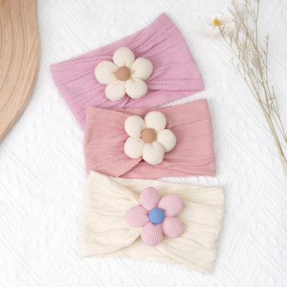 CÉLLOT 5 Pcs Baby Flower Headbands Baby Girls Nylon Headbands Soft Hairbands Hair Accessories for Newborn Infant Toddler Kids