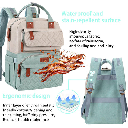 Diaper Bag Backpack, Baby Girl Diaper Bag for Mom, Large Pink Floral Diaper Bag Backpack for Girls, Waterproof Mom Backpack for Work Travel Holiday with Insulated Pockets and Stroller Straps