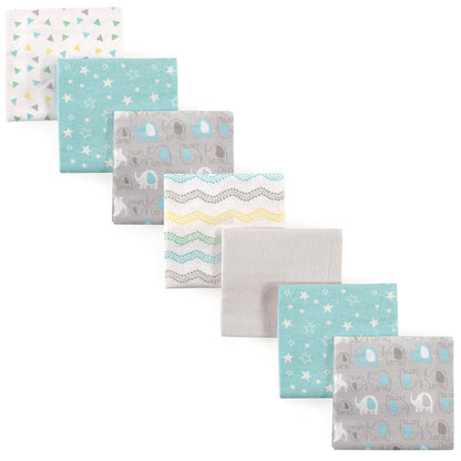 Luvable Friends Unisex Baby Cotton Flannel Receiving Blankets, Rainbow 7-Pack, One Size