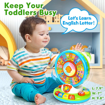 Toys for 1 2 3 Year Old Boys Girls, Spin & Sing ABC Alphabet Learning Zoo with Lights & Sounds, Musical Educational Toy for Toddler 1-3, Christmas 1st Birthday Gifts for Baby Kids Age 12-18 Months+