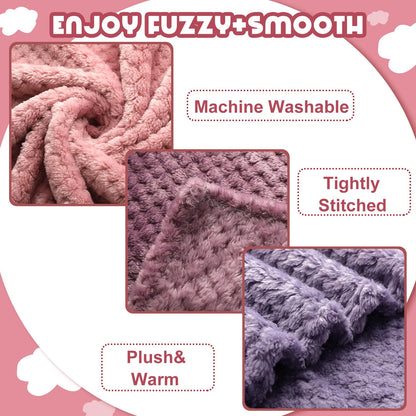 Frienda 4 Pcs Baby Fuzzy Blanket Fluffy Baby Blanket for Boys Girls Soft Warm Infant Newborn Toddler Receiving Nursery Bed Supplies, 32 x 24 Inch(Pink Color)