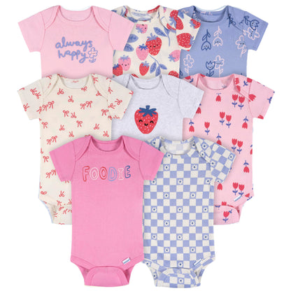 Onesies Brand Baby Girls' 8-pack Short Sleeve Mix & Match Bodysuits