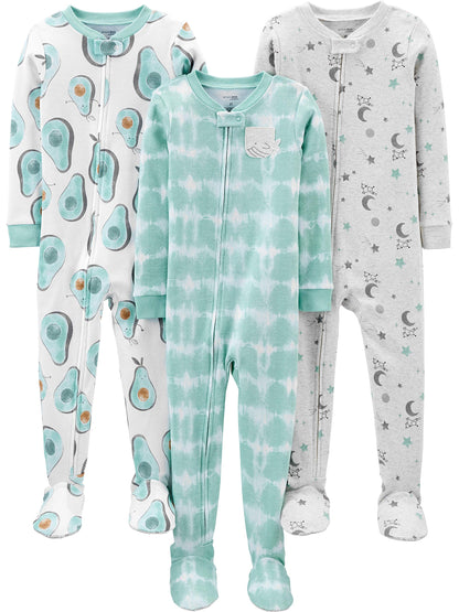 Simple Joys by Carter's baby-boys 3-pack Snug Fit Footed Cotton Pajamas