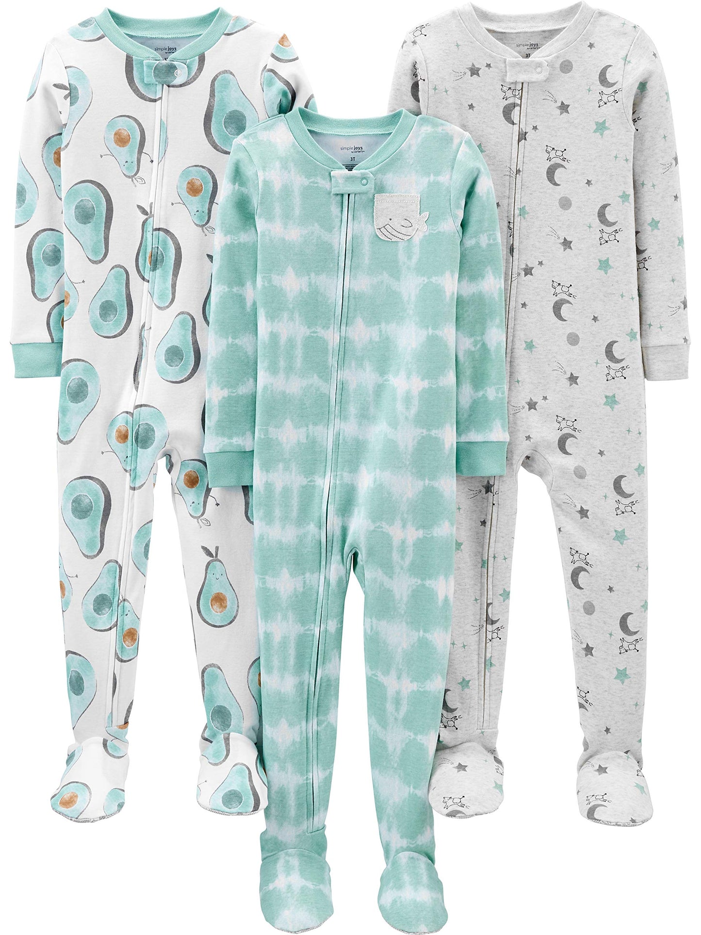 Simple Joys by Carter's baby-boys 3-pack Snug Fit Footed Cotton Pajamas