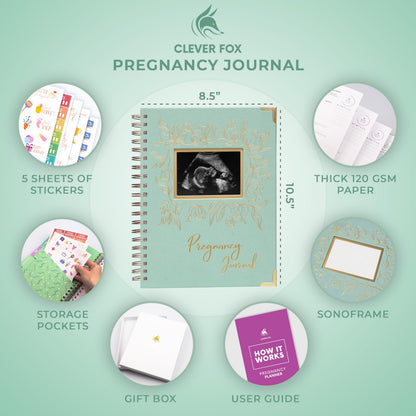Clever Fox Pregnancy Journal & Memory Book - Pregnancy Planner & Notebook for Expecting Moms – Baby Keepsake, First Time Moms Gift (Lavender, 9" x 10.5")