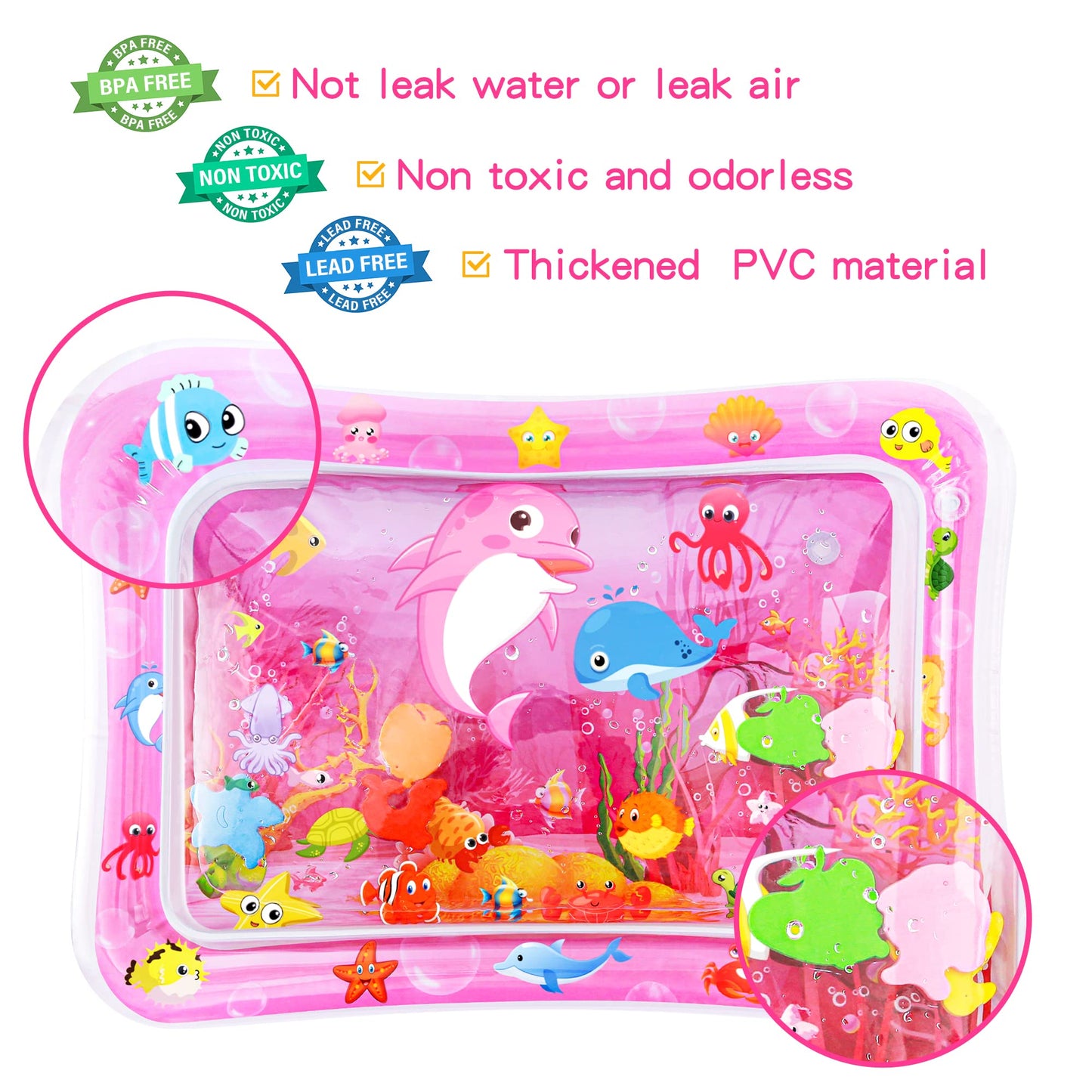 Yeeeasy Tummy Time Water Mat丨Inflatable Tummy Time Water Play Mat for Babies, Infants and Toddlers 3 to 24 Months Promote Development Toys Baby Toys essentials and Gifts