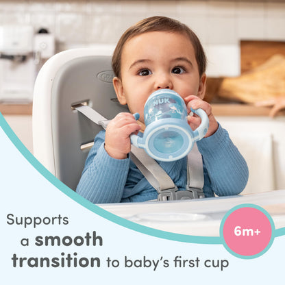 NUK Learner Cup, 6+ Months, Fun Fruits and Animals, Amazon Exclusive Collection, 5 Oz, Pack of 2 – BPA Free, Soft Spout, Spill Proof Sippy Cup