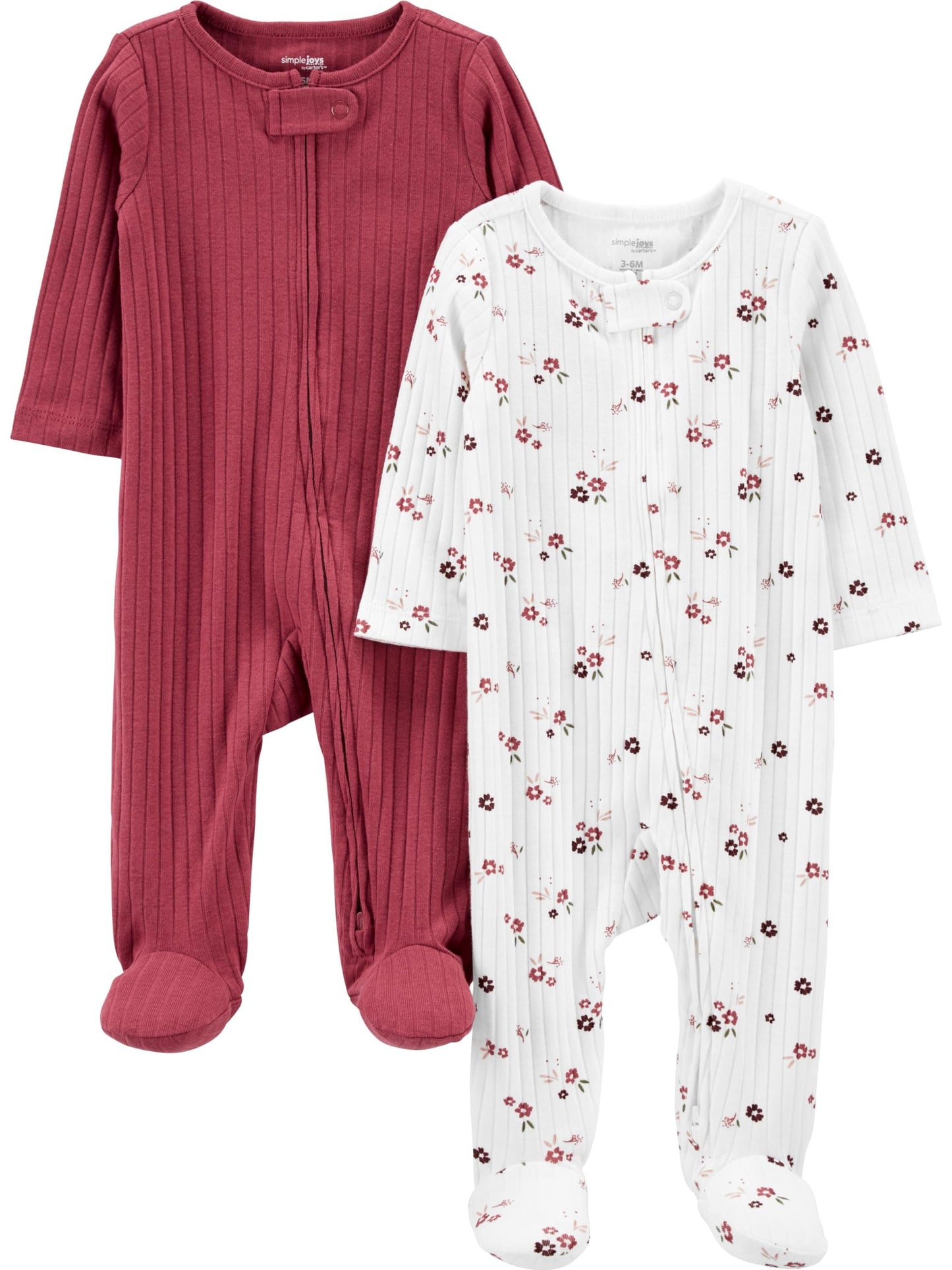 Simple Joys by Carter's Baby Boys' 2-pack 2-way Zip Textured Sleep and Play
