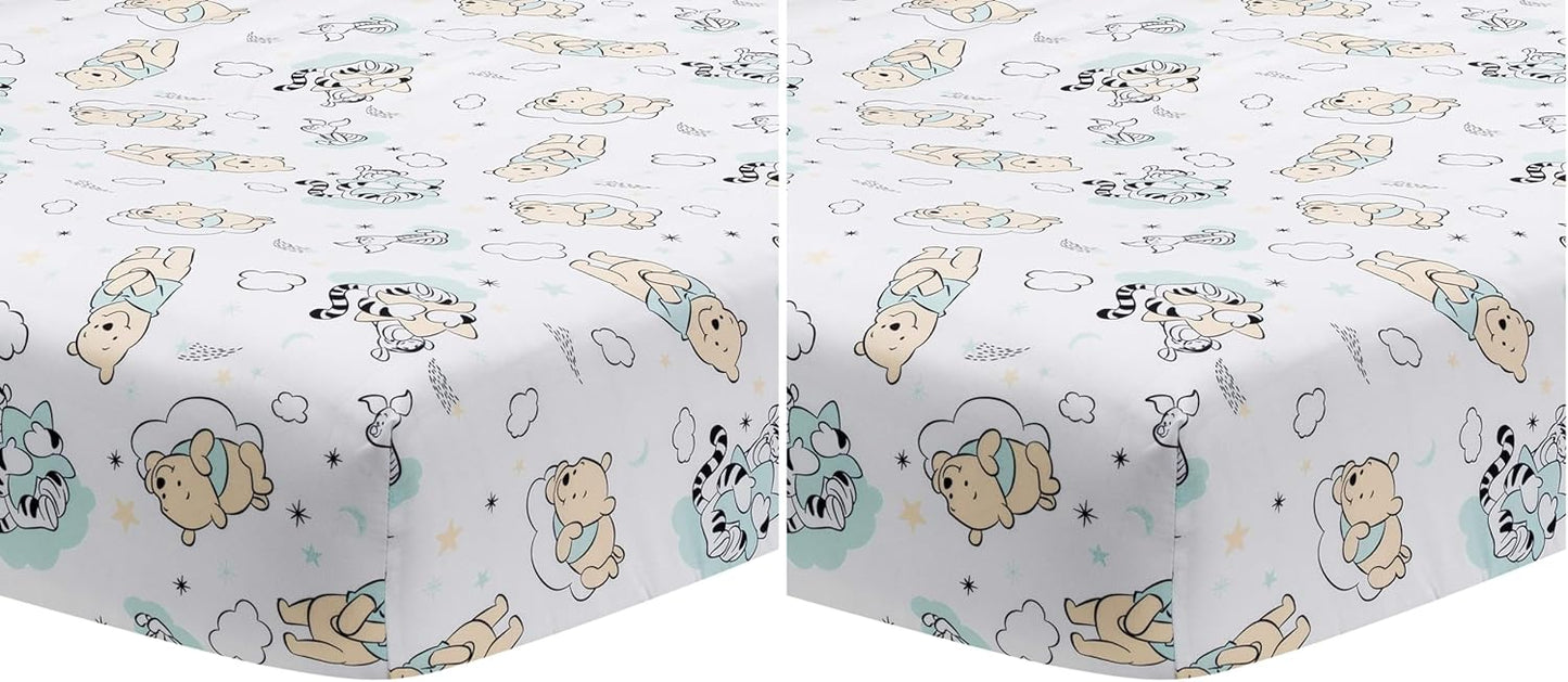 Lambs & Ivy Disney Baby Forever Mickey Mouse White Fitted Crib Sheet