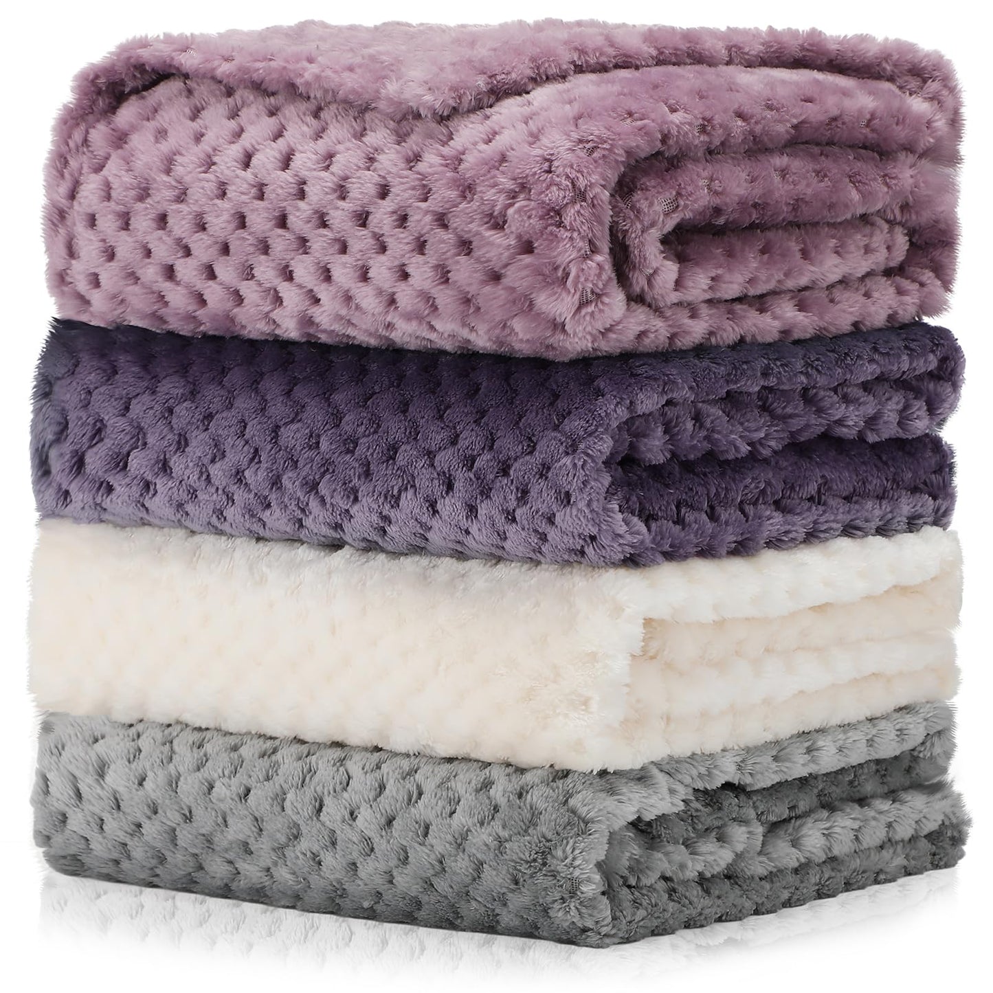 Frienda 4 Pcs Baby Fuzzy Blanket Fluffy Baby Blanket for Boys Girls Soft Warm Infant Newborn Toddler Receiving Nursery Bed Supplies, 32 x 24 Inch(Pink Color)